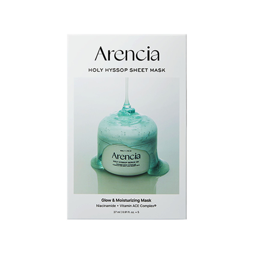 ARENCIA HOLY HYSSOP SHEET MASK, 5 PACK