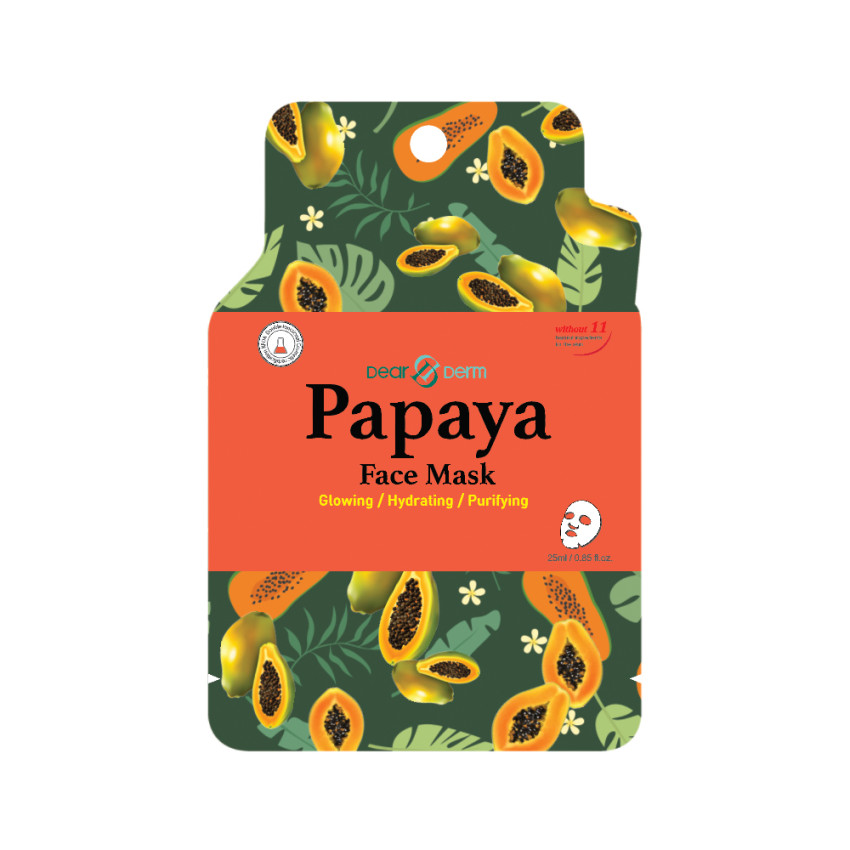 Dearderm Papaya Mask  Sheet 25ml / 0.85 fl.oz.