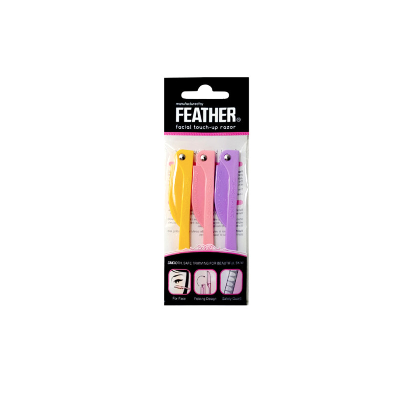 Feather Flamingo Facial Touch-up Razor 3pcs English Package (FLS-P) x 12 Packages