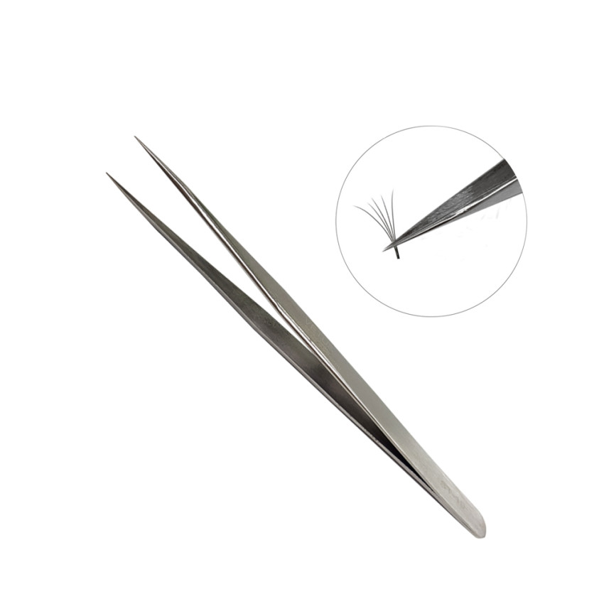 Vetus Stainless Tweezers Volume and Individual Eyelash Extension Application Tool -ST-10  Straight (FineTip) 