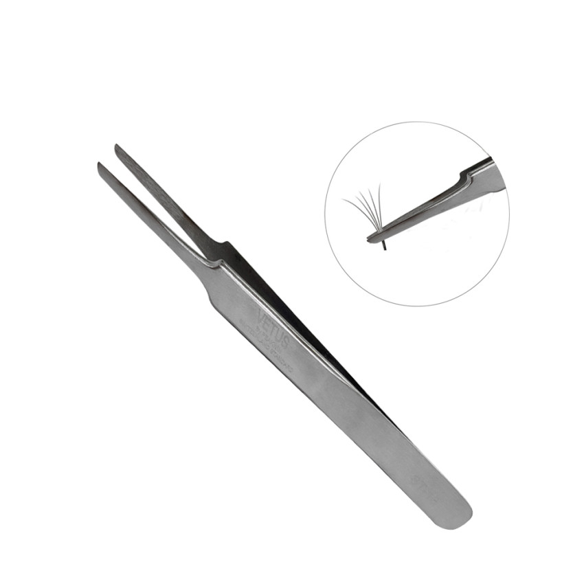 Vetus Stainless Tweezers Volume and Individual Eyelash Extension Application Tool -ST-13 (Broad Tip) 