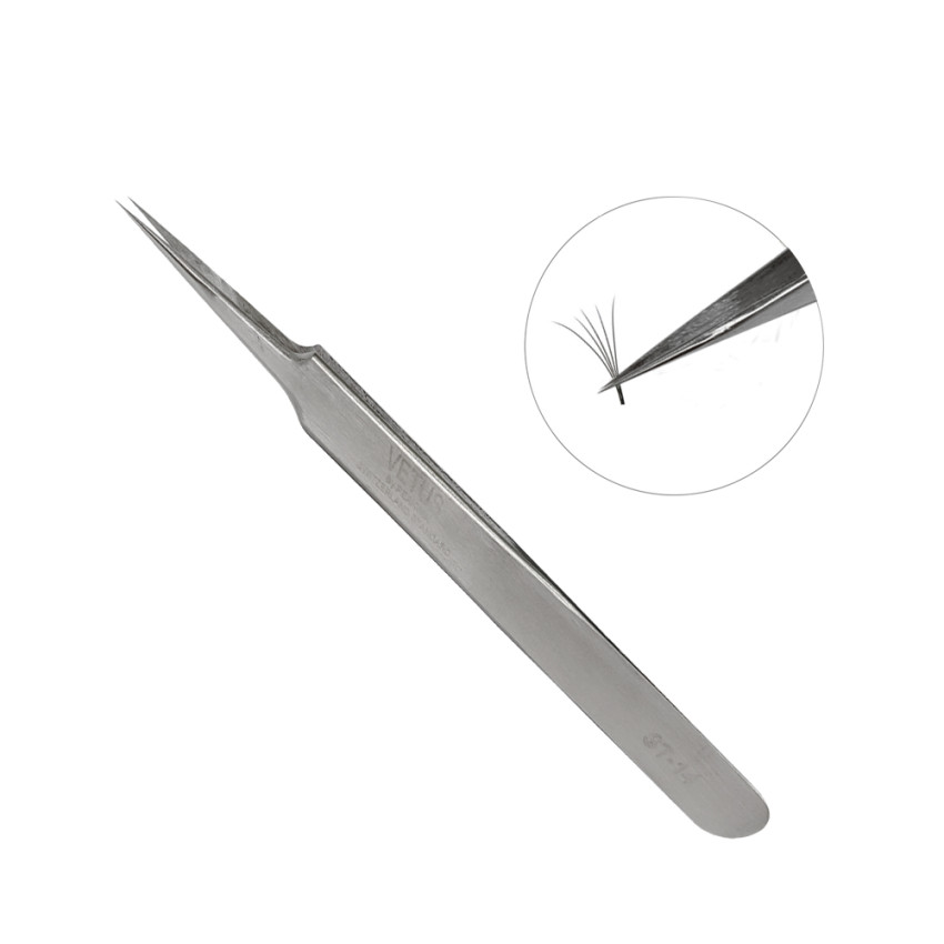 Vetus Stainless Tweezers Volume and Individual Eyelash Extension Application Tool -ST-14 (Super Fine Tip) 
