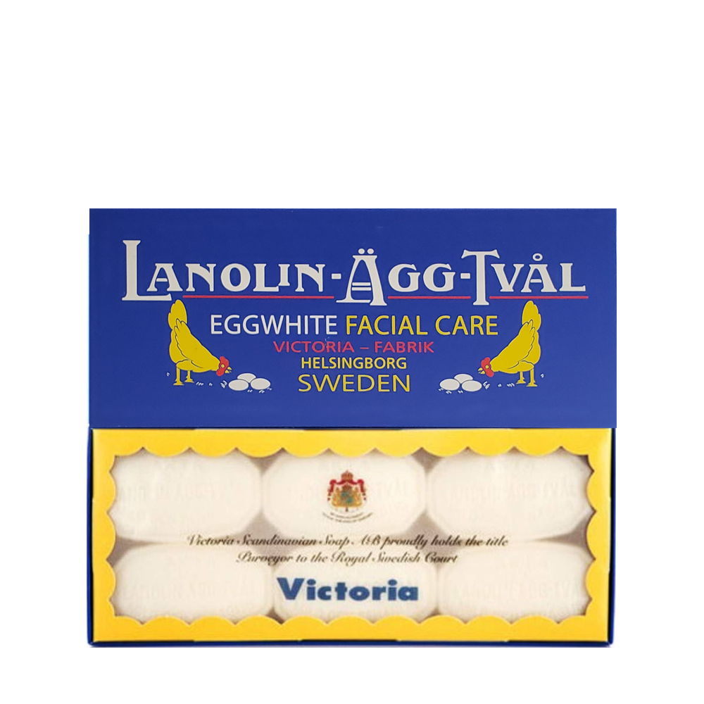 Victoria Scandinavian Soap AB Lanolin-Agg-Tval Swedish Eggwhite Facial Soap Set 50g x 6 Bars Victoria Scandinavian Soap AB Lanolin-Agg-Tval Swedish Eggwhite Facial Soap Set 50g x 6 Bars