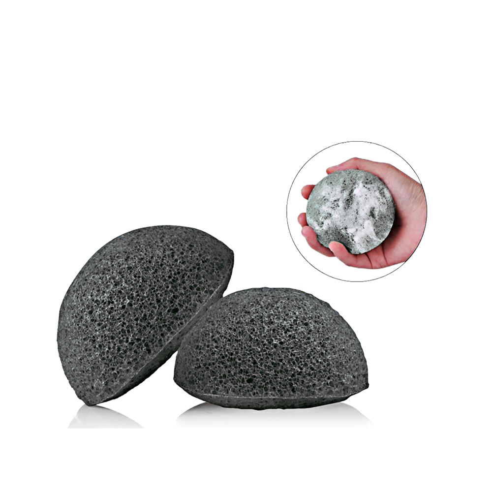 Dearderm Konjac Bamboo Charcoal Cleansing Sponge / Cleansing Puff - 2PCS Dearderm Konjac Bamboo Charcoal Cleansing Sponge / Cleansing Puff - 2PCS