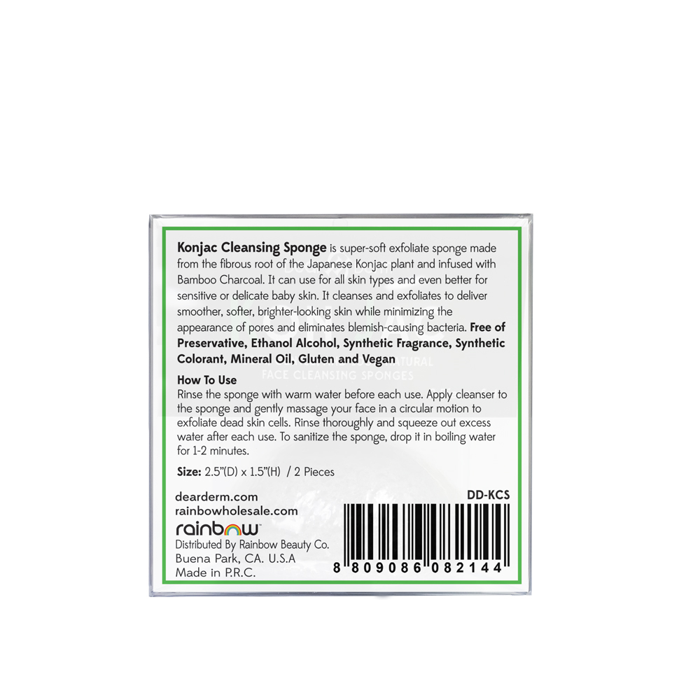 Dearderm Konjac Bamboo Charcoal Cleansing Sponge / Cleansing Puff - 2PCS Dearderm Konjac Bamboo Charcoal Cleansing Sponge / Cleansing Puff - 2PCS