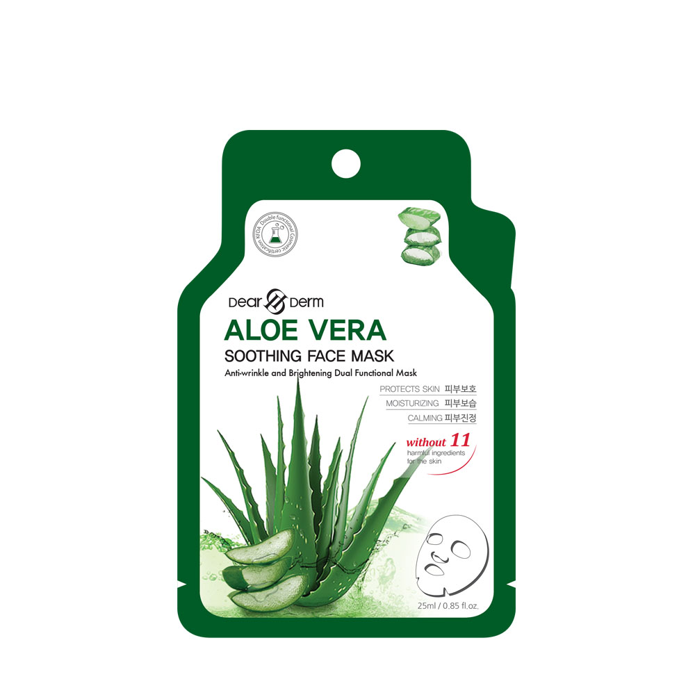 Dearderm Aloe Vera Soothing Face Mask Sheet 25ml / 0.85 fl.oz. Dearderm Aloe Vera Soothing Face Mask Sheet 25ml / 0.85 fl.oz.