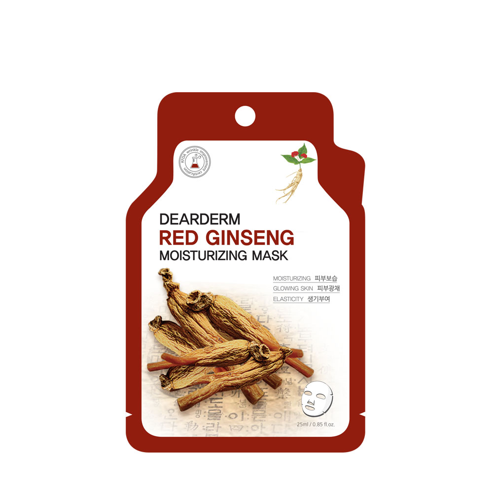 Dearderm Red Ginseng Moisturizing Mask Sheet 25ml / 0.85 fl.oz. Dearderm Red Ginseng Moisturizing Mask Sheet 25ml / 0.85 fl.oz.