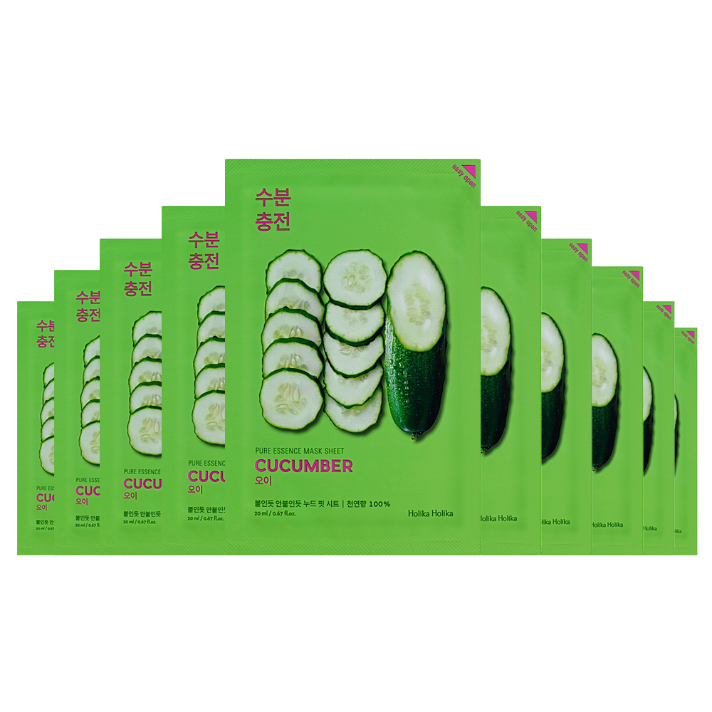 Holika Holika Pure Essence Mask Sheet - Cucumber (10pcs) Holika Holika Pure Essence Mask Sheet - Cucumber (10pcs)