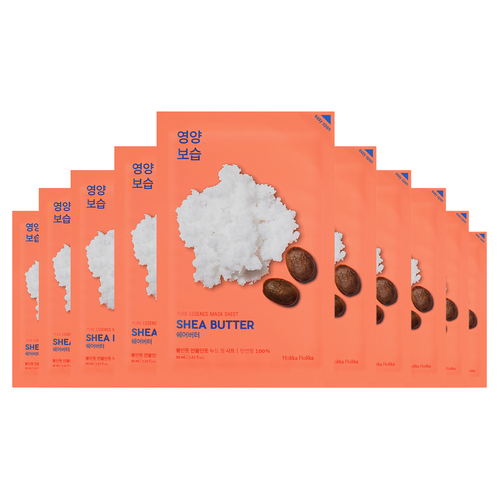 Holika Holika Pure Essence Mask Sheet - Shea Butter (10pcs) Holika Holika Pure Essence Mask Sheet - Shea Butter (10pcs)